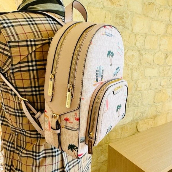 Michael Kors Jaycee medium zip signature zip backpack&wallet NWT authentic - Picture 9 of 13